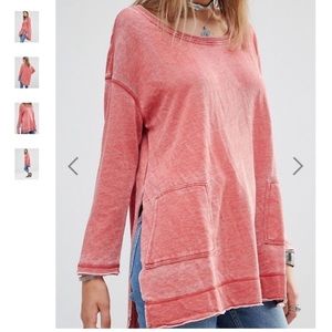 FREE PEOPLE tiger burnout 2 pocket pullover